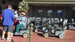 Renting a ECV Scooter, Stroller or Wheelchair at Disney's Magic Kingdom Ferry Disneyworld Florida