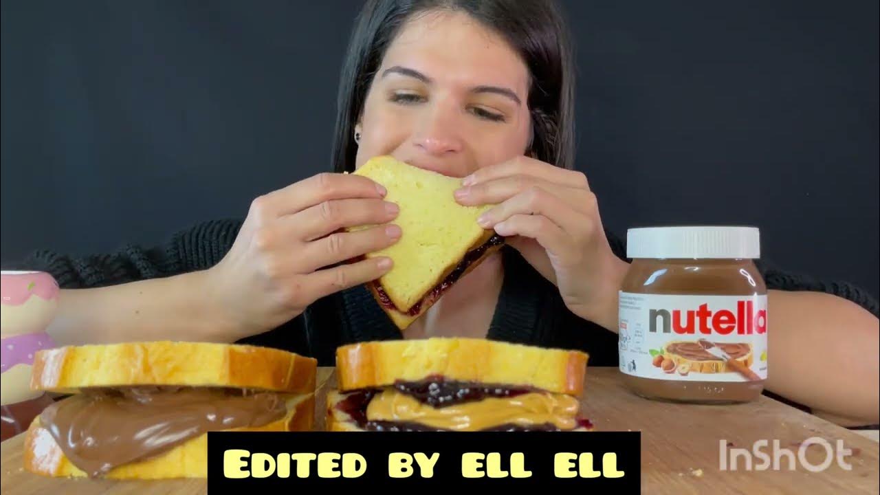 ASMeRi Eats Bites Only Nutella & Peanut Butter Jelly Sandwiches YouTube