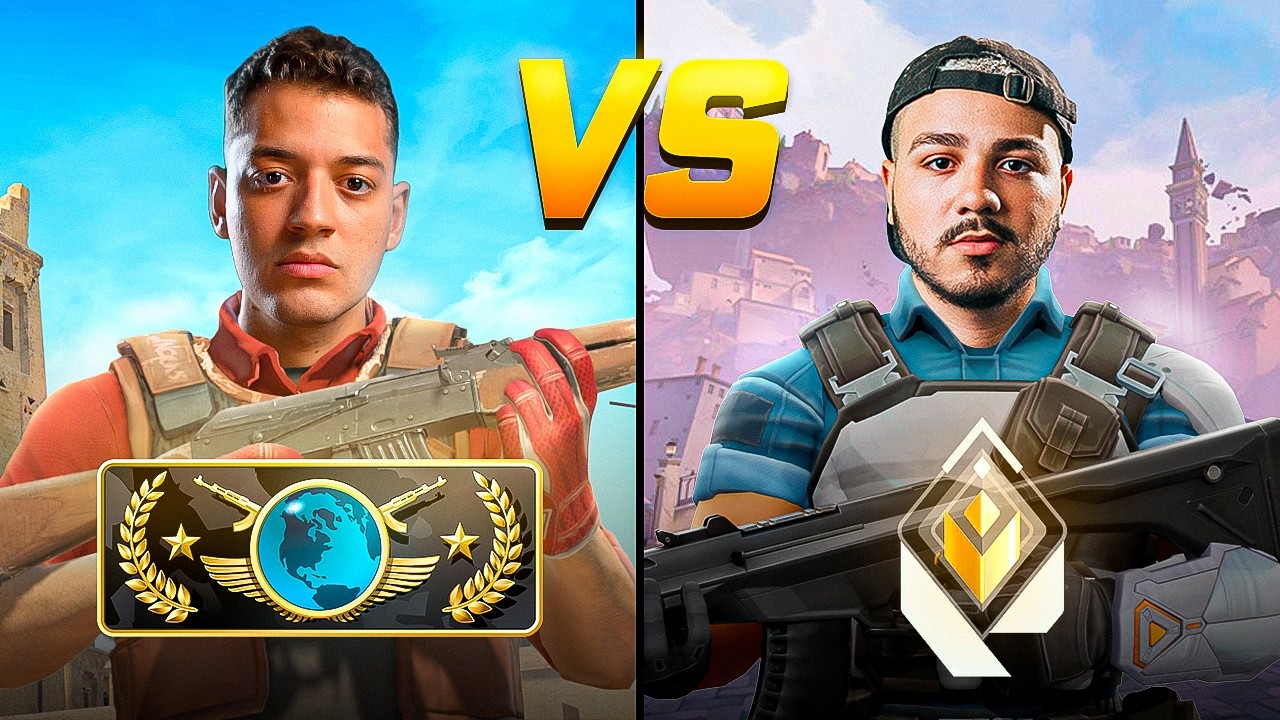 Um Global no CS 2  enfrentando um RADIANTE no VALORANT no X1