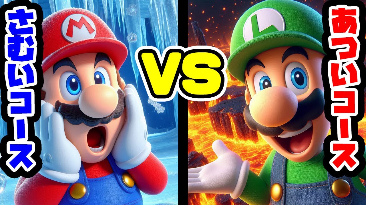 Mario's frozen course VS Luigi's lava course #Mario - YouTube