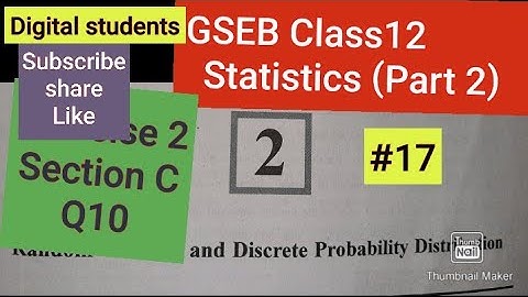 #class12GSEB#17 Q10 of Section C Exercise 2 chapter 2 Statistics (part 2)