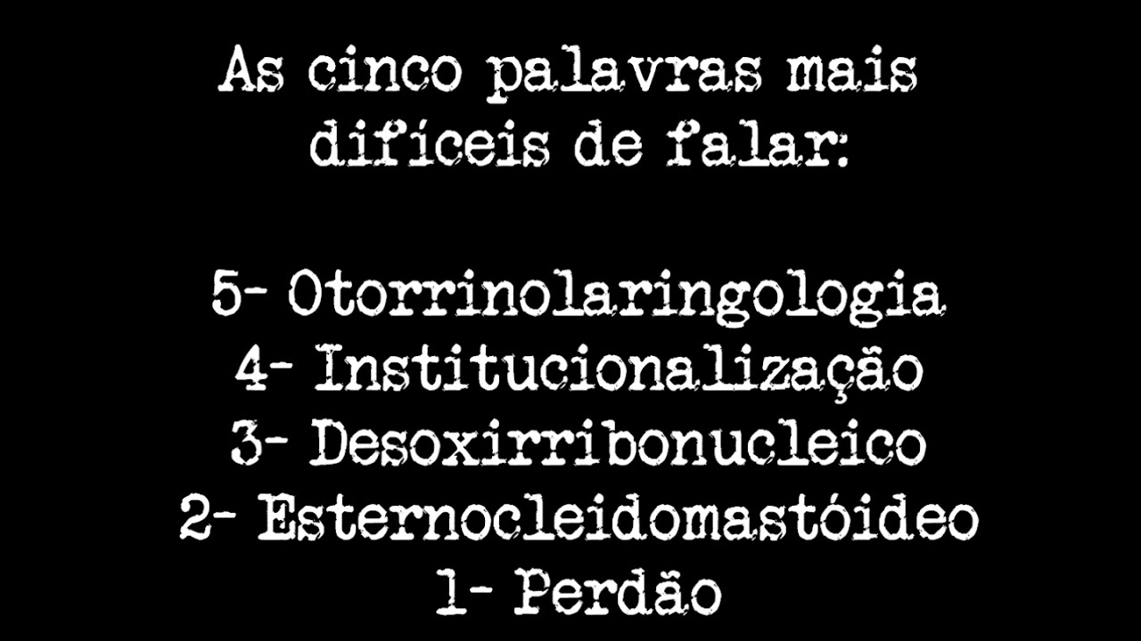 As cinco palavras mais difíceis de falar - YouTube