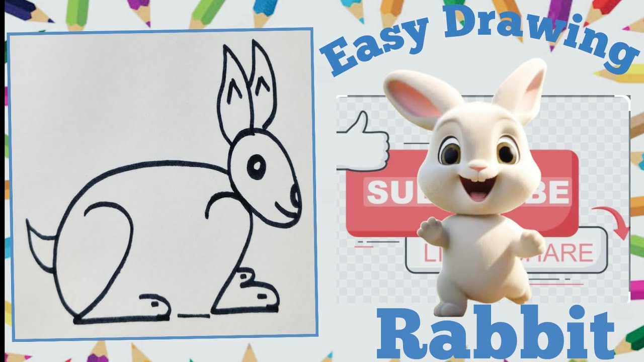 How to Easy Drawing Rabbit Quick Rabbit Drawing#youtube #drawing #art # ...
