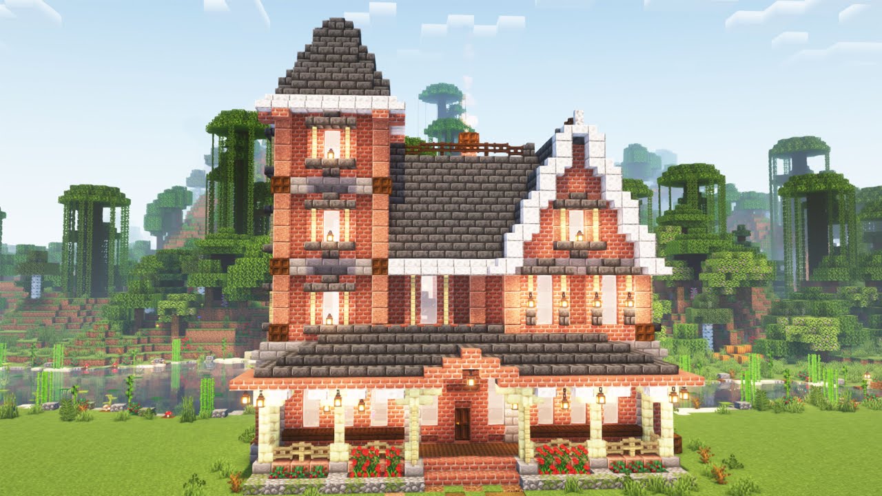 How to build Victorian Brick House - Minecraft tutorial - YouTube