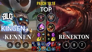 BLG Kingen Kennen vs Renekton Top - KR Patch 10.18