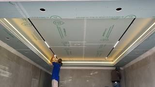Amazing Techniques Installing Gypsum Ceiling For The Living Room