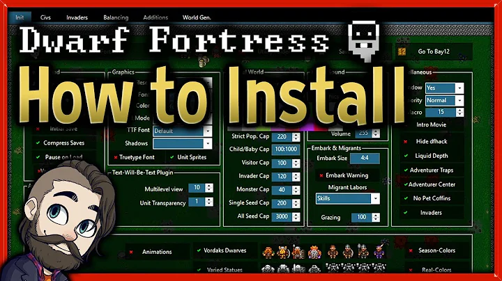 How to Install and PLAY Dwarf Fortress with a Tileset / Graphics set in 2019