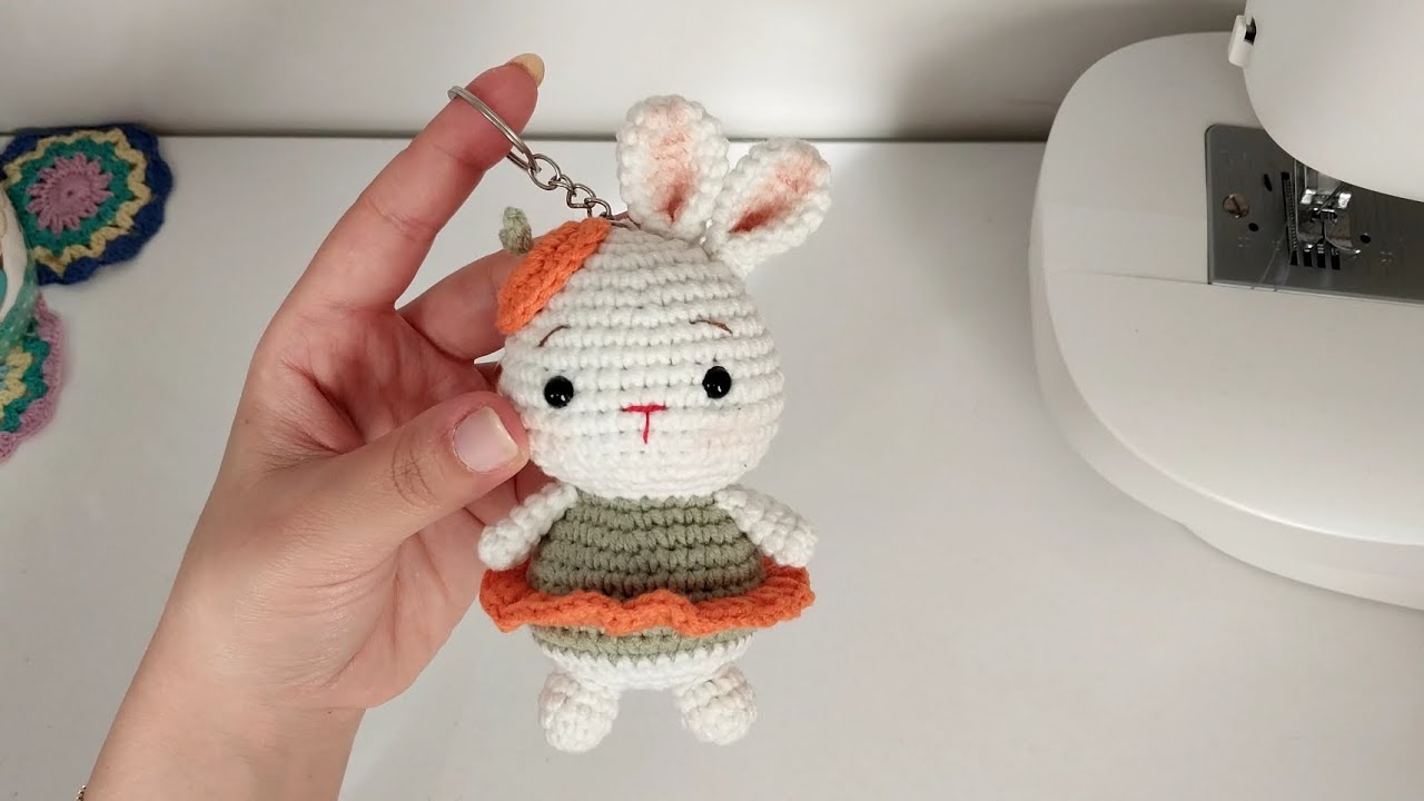 مداليه أرنوبه سهل جداً الرأس مربوط مع الجسم #اميجرومي #كروشيه2/2