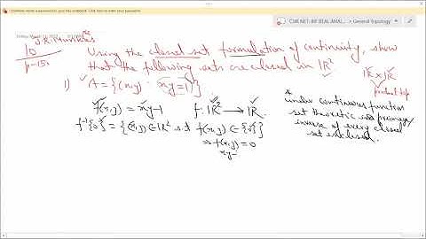 30 Topology-Continuity and Closed set formulation of continuity