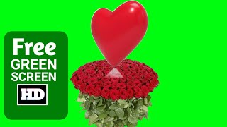 flower green screen video | Green screen heart effects | heart animation green screen