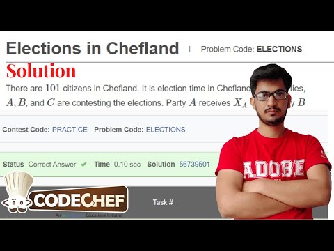 Elections in Chefland: CodeChef Starters 22 Division 3 (Rated)  »