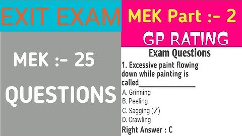 Gp Rating MEK Part:- 2 | MEK Oral question |MEK important questions |GP rating online question | MEK