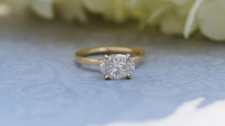 2 ct Oval East West Solitaire Lab Diamond Engagement Ring | Ada Diamonds