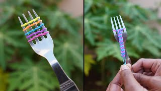 DIY || Rubberband Loom Bracelet , Single Chain Method || For Beginners