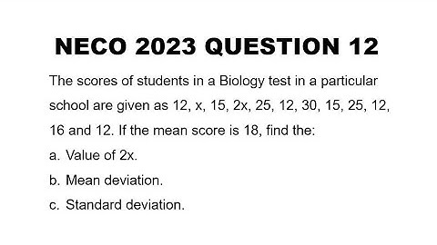 The Road to NECO 2024: NECO 2023 Mathematics Theory Question 12