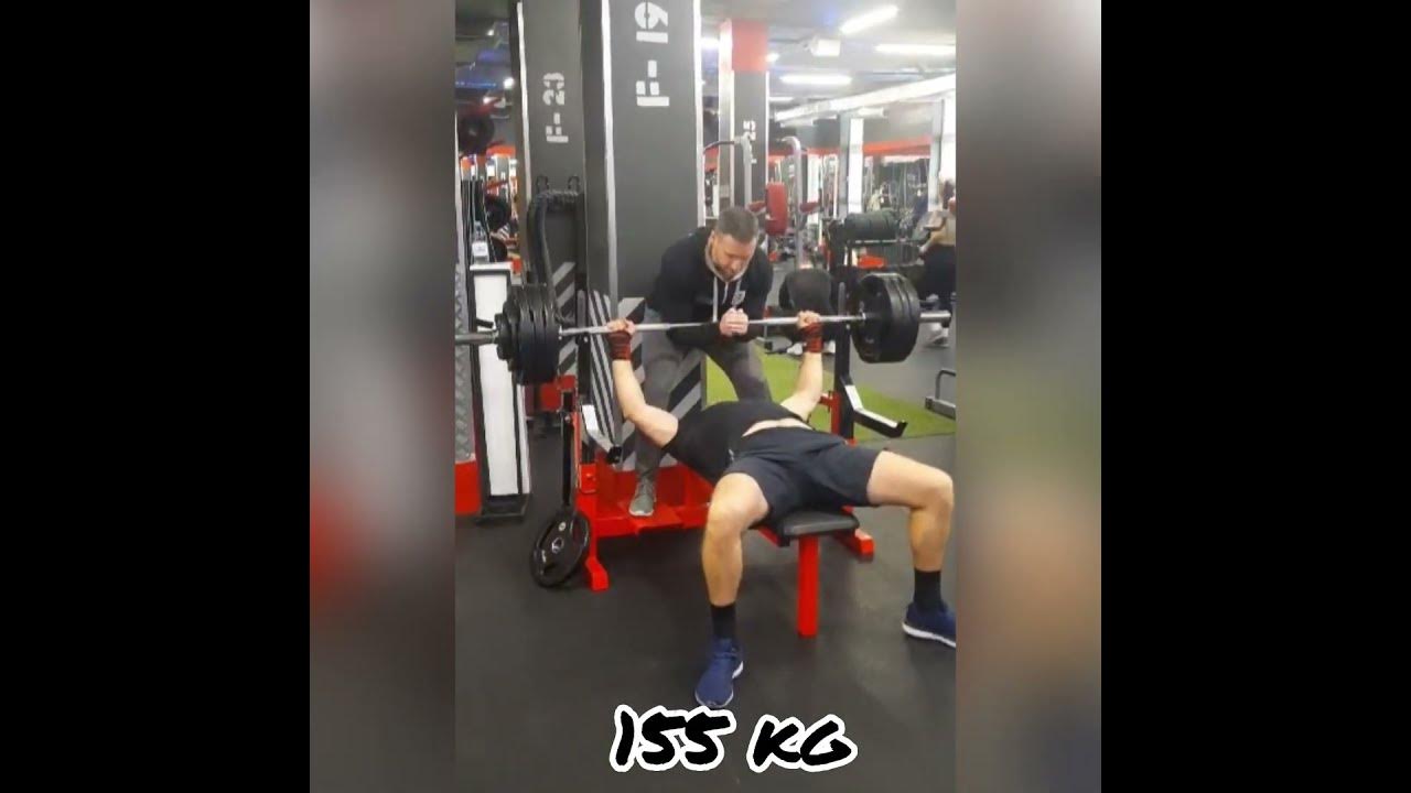 Bench press. Dmitry Ananyev. 155 kg. 1RM. - YouTube