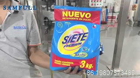 3kg detergent washing powder four heads linear weigher vffs packaging machine