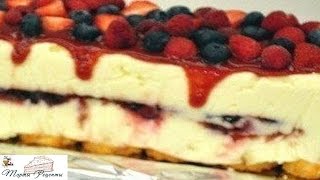 Замороженный творожный торт с белым шоколадом Замороженный творожный торт с белым шоколадом