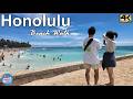 🇺🇸 HONOLULU 4k Walking Tour | An afternoon walk from Queens Beach to Royal Hawaiian Beach