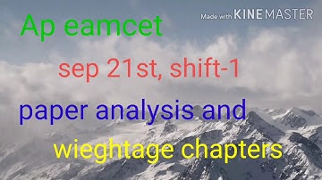 Ap Eamcet sep 21 shift 1 question paper and paper analysis