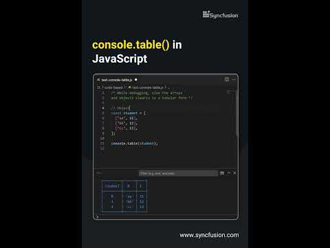 console.table() in JavaScript