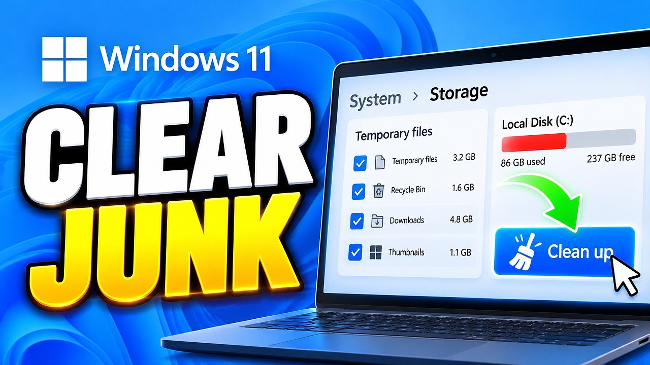 How To Clear Cache And Junk Files In Windows 11 (Free Up Space) - YouTube