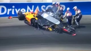 Indycar Pocono 2019 | MASSIVE Crash Sato, Rosenqvist, Rossi & More (all angles)