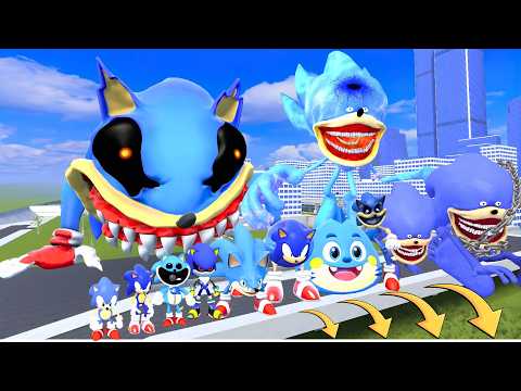 CROSS ALL SHIN SONIC TAPES EXE AND SEA EATER SONIC FAMILY SPARTAN KICKING in Garry's Mod !