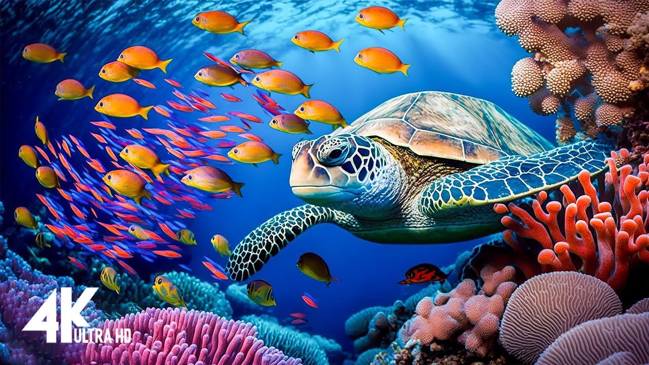 Aquarium 4K VIDEO (ULTRA HD) 🐠 Sea Animals With Relaxing Music - Rare ...