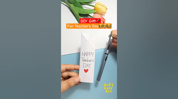 Easy & Simple DIY Origami Teacher's Day Pen Gift idea @ArasEasyArt #diy #gift #viral #ytshorts