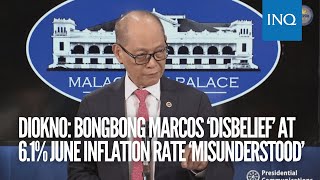 Diokno Bongbong Marcos disbelief at 6 1 June inflation rate misunderstood