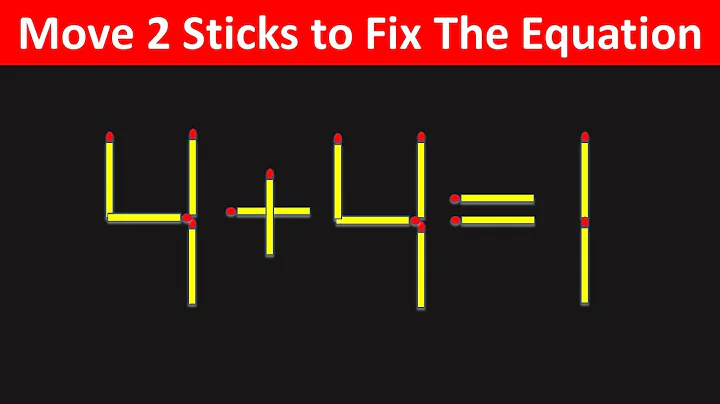 Fix The Equation in just 2 moves - 4+4=1 || 10 Tricky Brilliant Matchstick Puzzles For Clever Minds