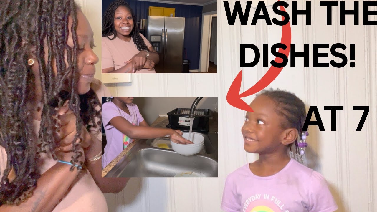 Teaching My 7 Year Old How To Wash Dishes! THE BEST BANANA PUDDING ...