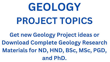 Geology Project Topics