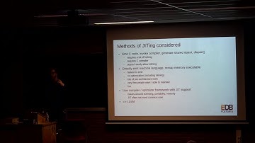JITing PostgreSQL using LLVM
