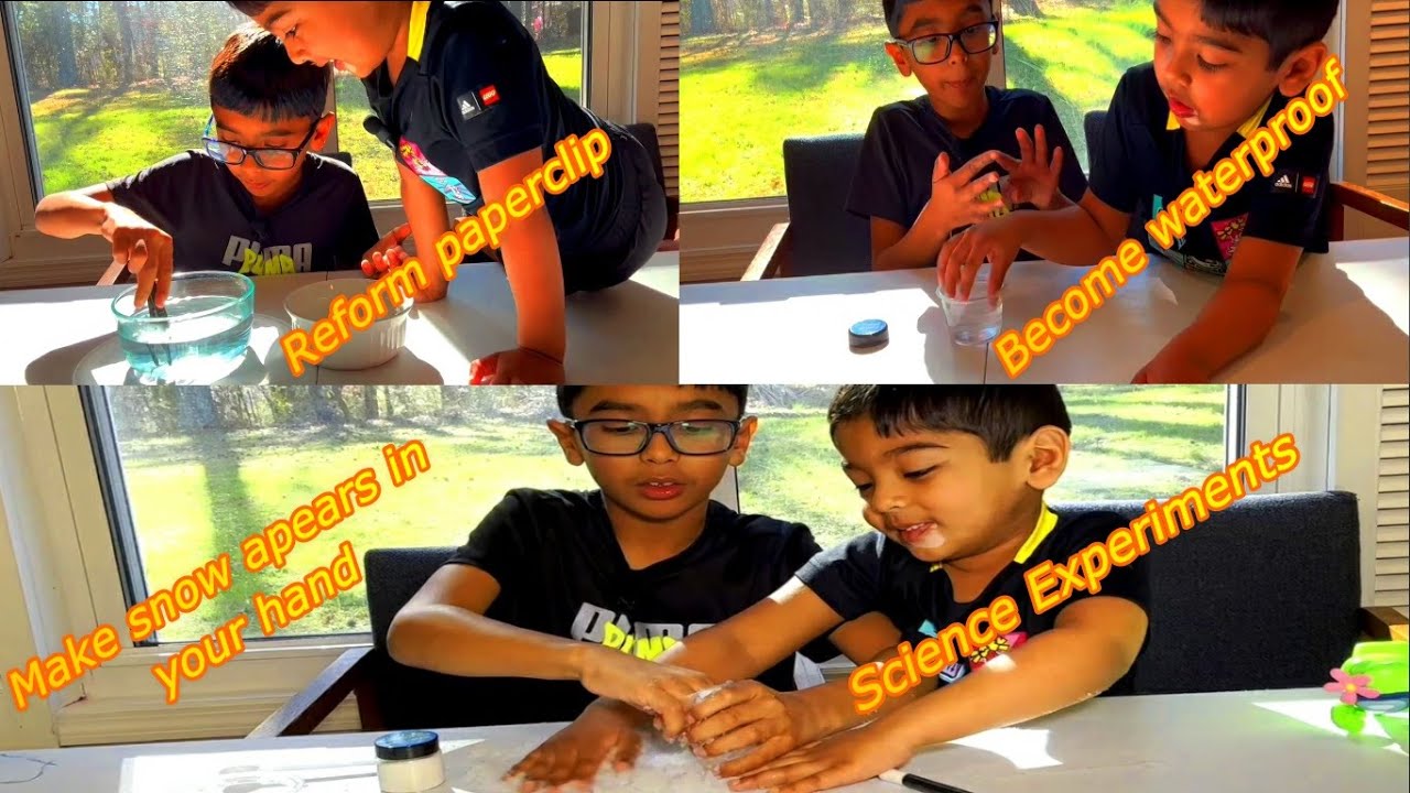 Kids Science Experiments | Make Snow appear in your hand | Reform paperclip | become waterproof