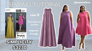 How to Sew Simplicity S3230 [View B] | Tent Dress Sewing Tutorial