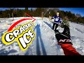 *SCARY* Backyard Crashed Ice Course - First time skating it!