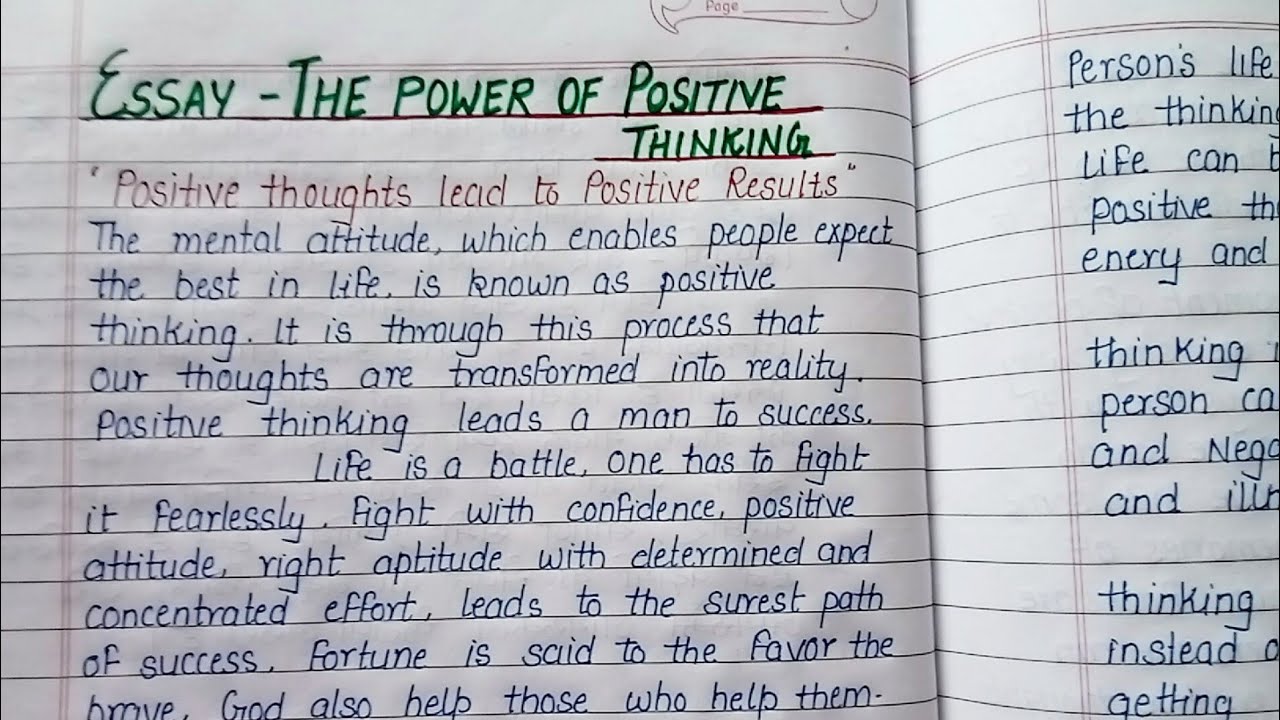 importance of positive thinking essay