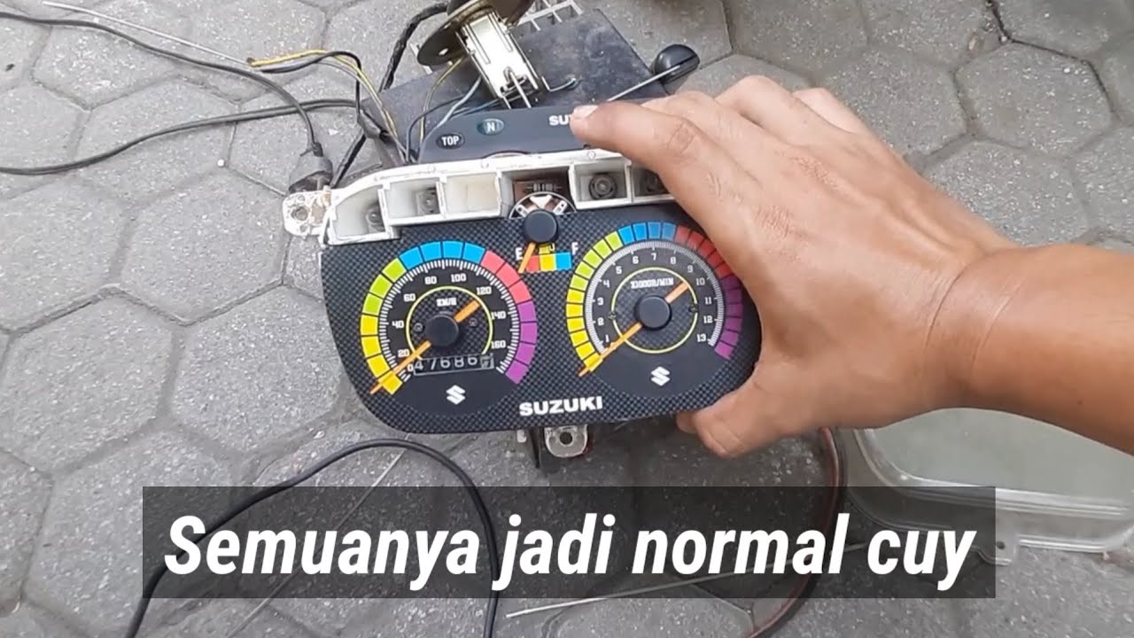 SERVIS INDIKATOR BENSIN PELAMPUNG TANGKI DAN RPM SATRIA HIU