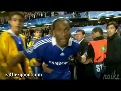 Here's Didier Drogba "throwing the sort of hip-hop shapes last seen back in 1992" ((c) The Fiver.), with music by www.rathergood.com.