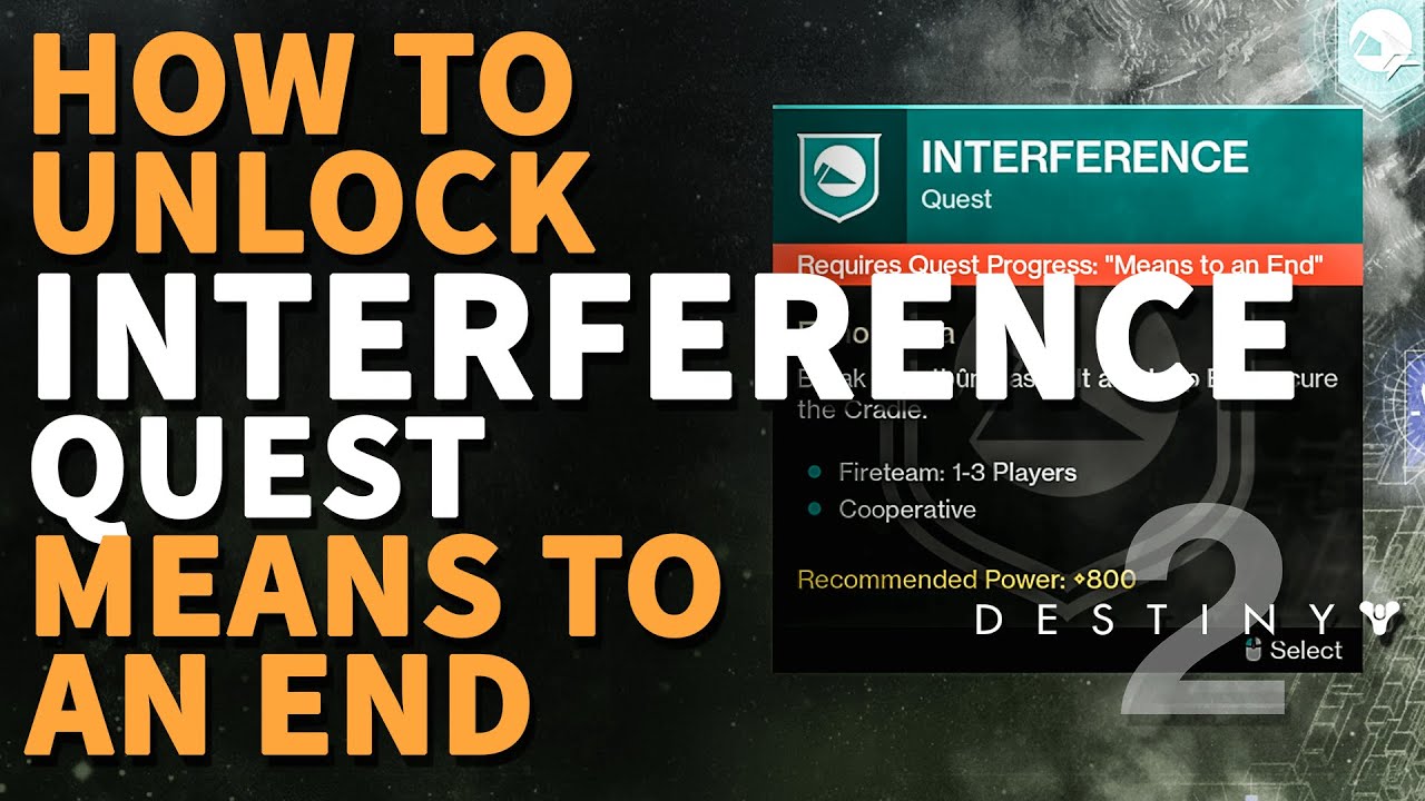 Interference Destiny 2 Requires Quest Progress Means to an End
