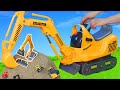 Excavator is digging in the dirt