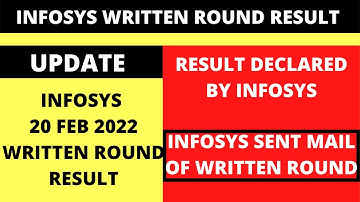 INFOSYS 20 FEB 2022 WRITTEN ROUND RESULT DECLARED |BIG UPDATE INFOSYS WRITTEN EXAM RESULT ANNOUNCED