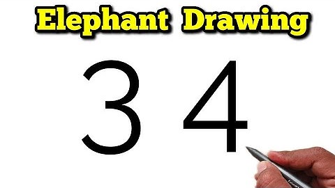 🐘How to Draw an Elephant from Number 34 | Smart Number Art for Artists