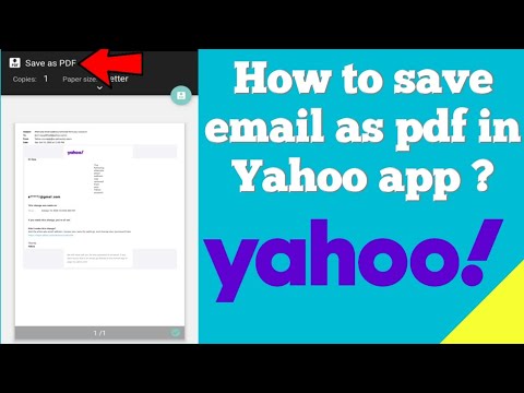 How to save email as PDF in Yahoo app | Convert Yahoo mail to PDF