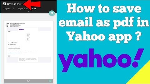 How to save email as PDF in Yahoo app | Convert Yahoo mail to PDF