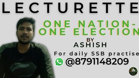 SSB Lecturette Topic | One Nation One Election |#263 |Daily Lecturette Practice|SSB INTERVIEW