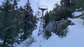 Winter Mt. Baldy CA Ski Resort Sugar Pine Chairlift 1 Full Ride