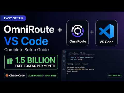 OmniRoute + VsCode setup | 1.5 billion free token per month | free claude code alternative